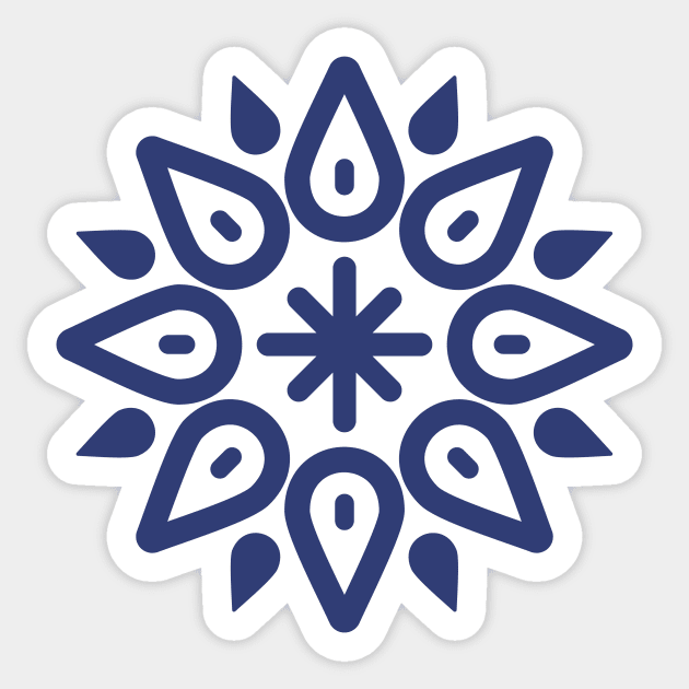 Blue Mandala Pattern Sticker by footloosefabric